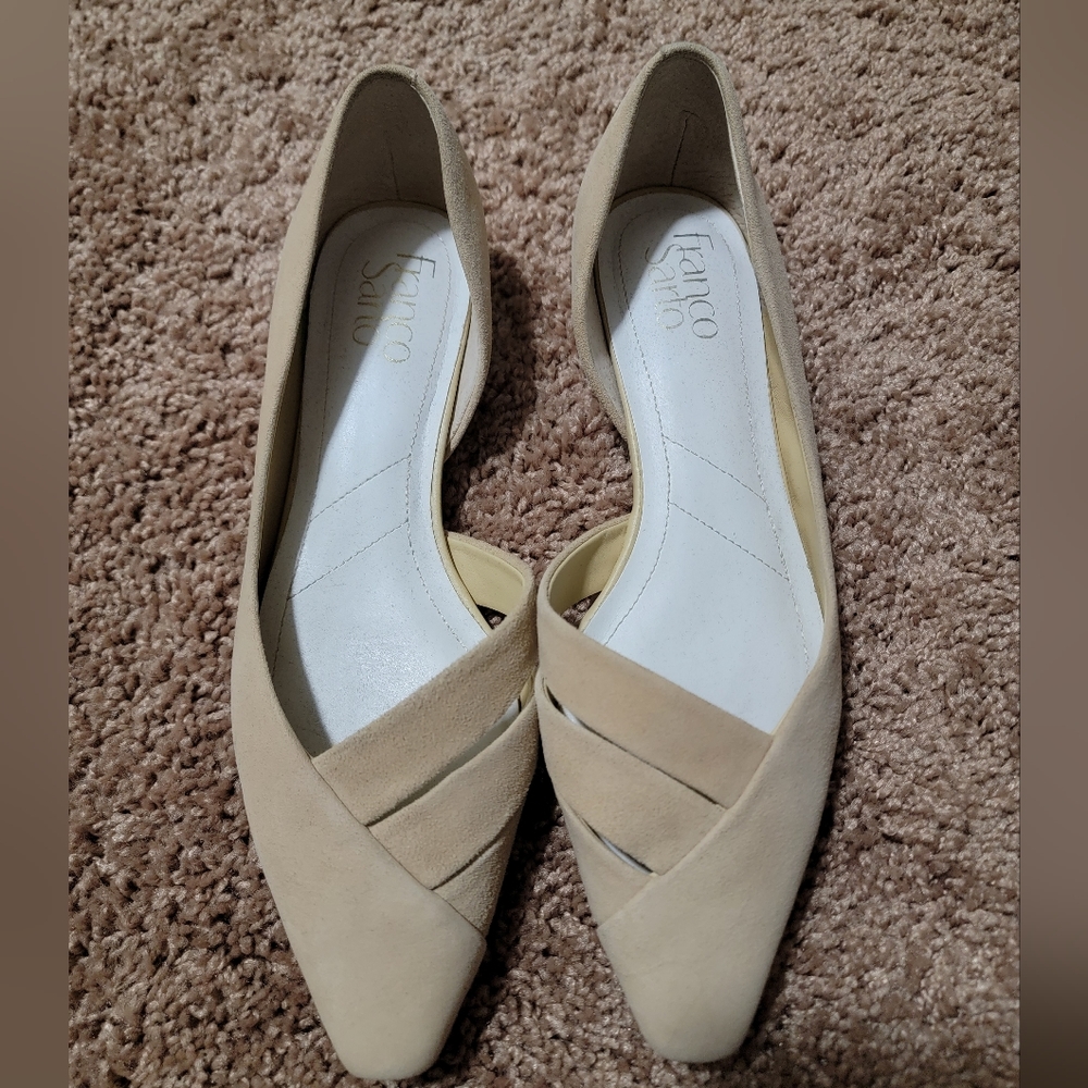 Franco Sarto suede beige flats